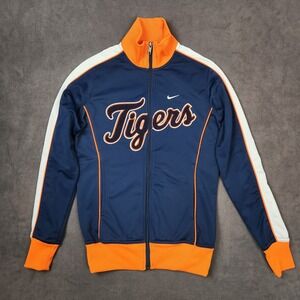Detroit Tigers MLB Nike Track Jacket Full Zip‎ Orange Blue White Womens Small